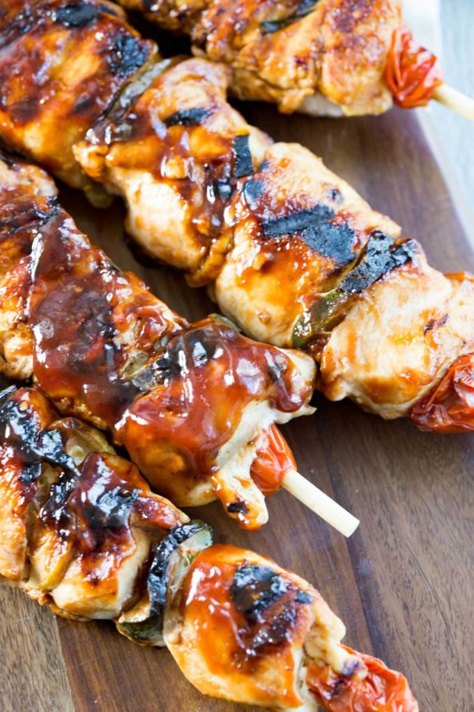 BBQ Chicken Skewers (Homemade BBQ Sauce)