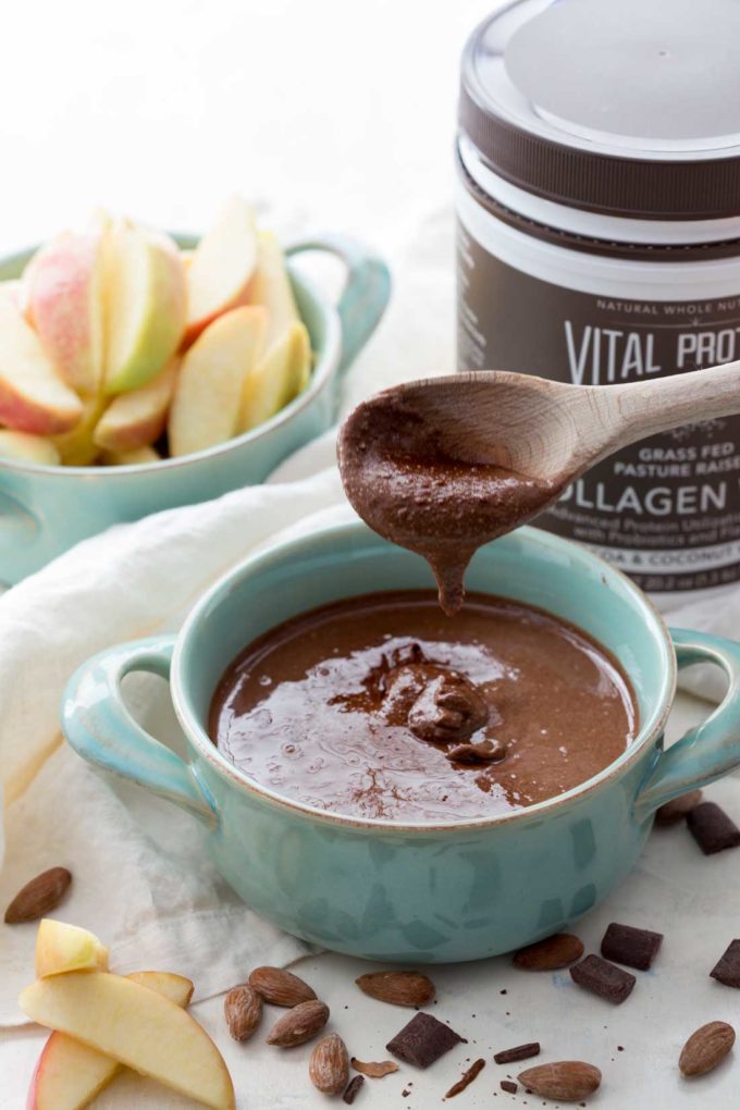 Easy Homemade chocolate almond butter with an extra protein kick