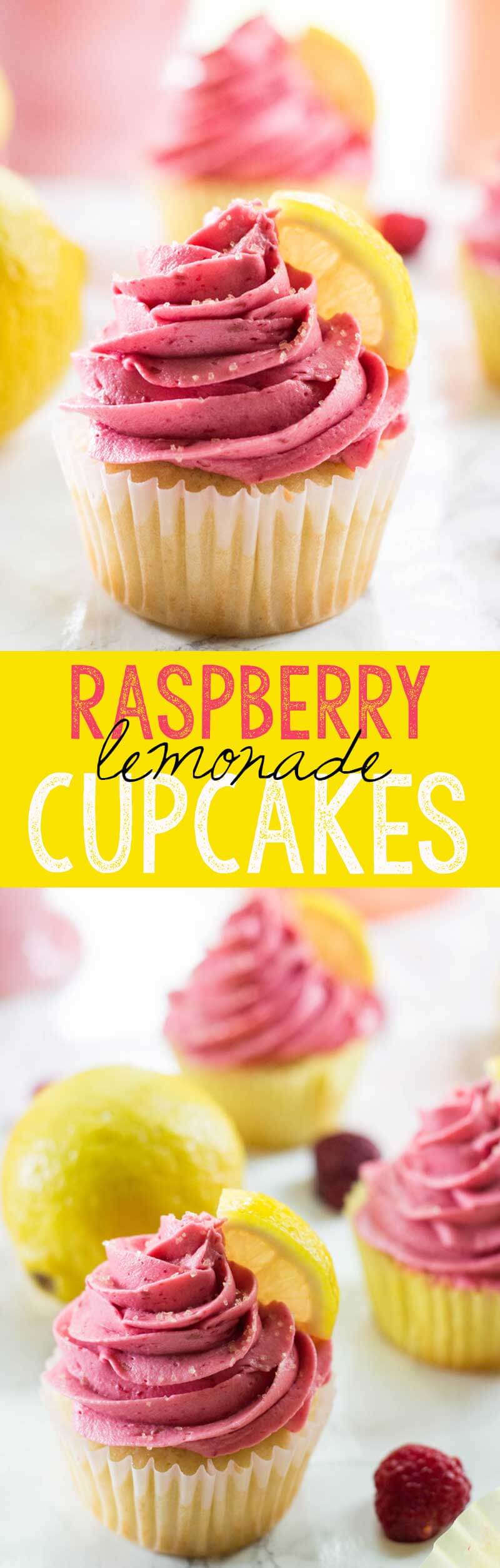 Raspberry lemonade cupcakes