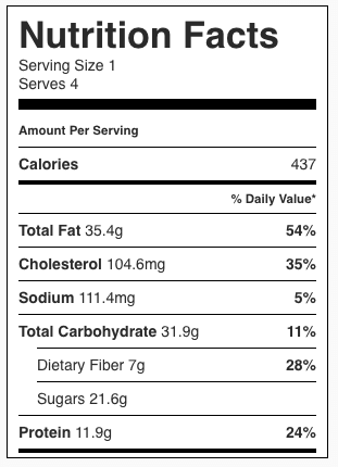 Chocolat Chaud - French Hot Chocolate Nutrition Facts