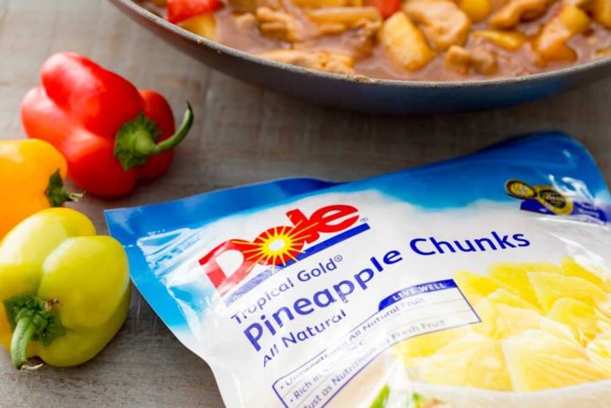 Dole pineapple chunks can be used in firecracker chicken