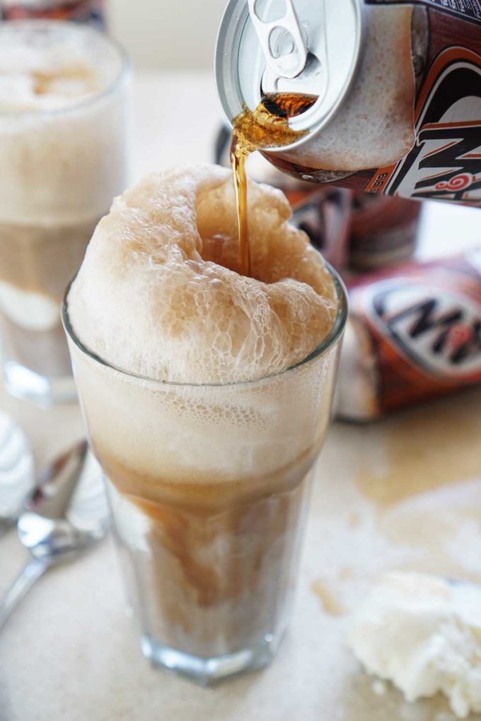 Ice cold and easy root beer float