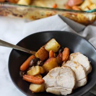 Pork Loin with Apples, Potatoes, and Carrots
