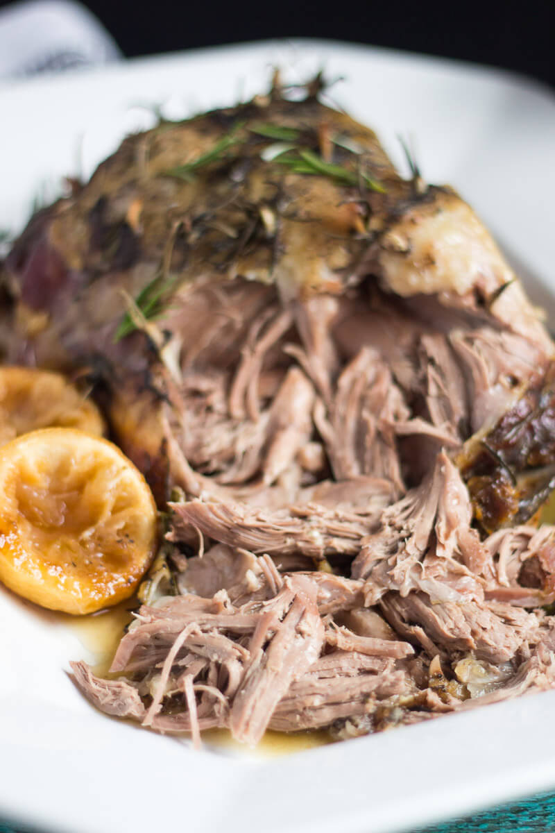 Leg of Lamb Slow Cooker: Delicious Lamb, spiked with lemon, rosemary and garlic, is the perfect answer to an easy mid-week meal.