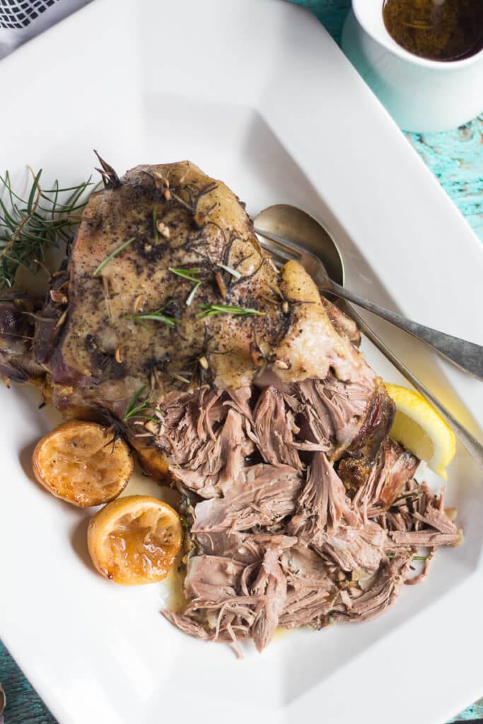 Slow Cooker Roast Lamb with Lemon, Rosemary & Garlic