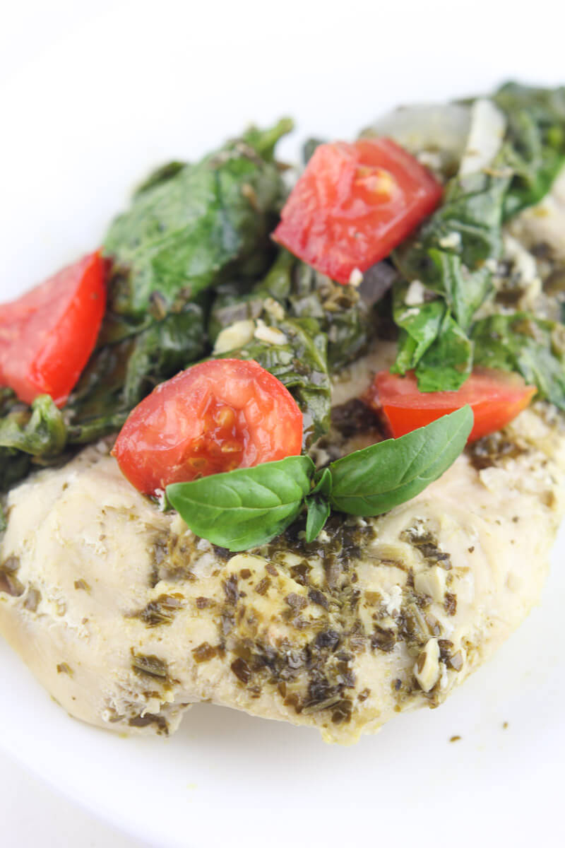 Spinach Tomato Pesto Chicken Recipe