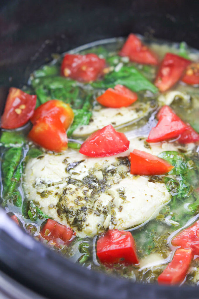 Spinach Tomato Pesto Chicken Recipe