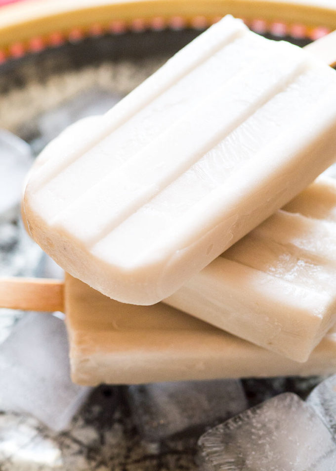 Try these creamy coconut popsicles infused with jasmine tea for dessert. Always on the lookout for a healthy frozen treat with no refined sugar.