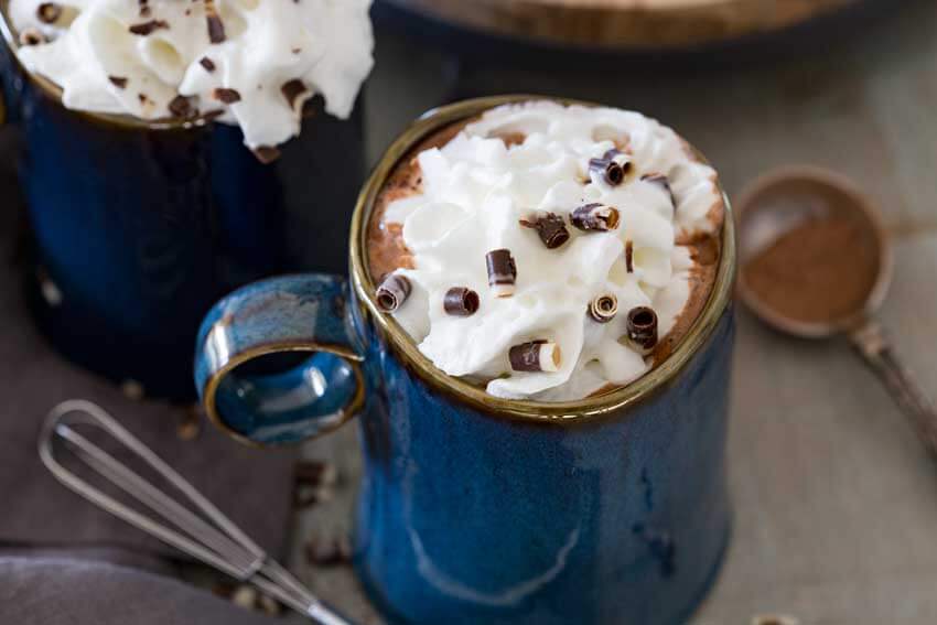 Dark chocolate, rich and creamy hot beverage. This drink is worth the indulgence. 