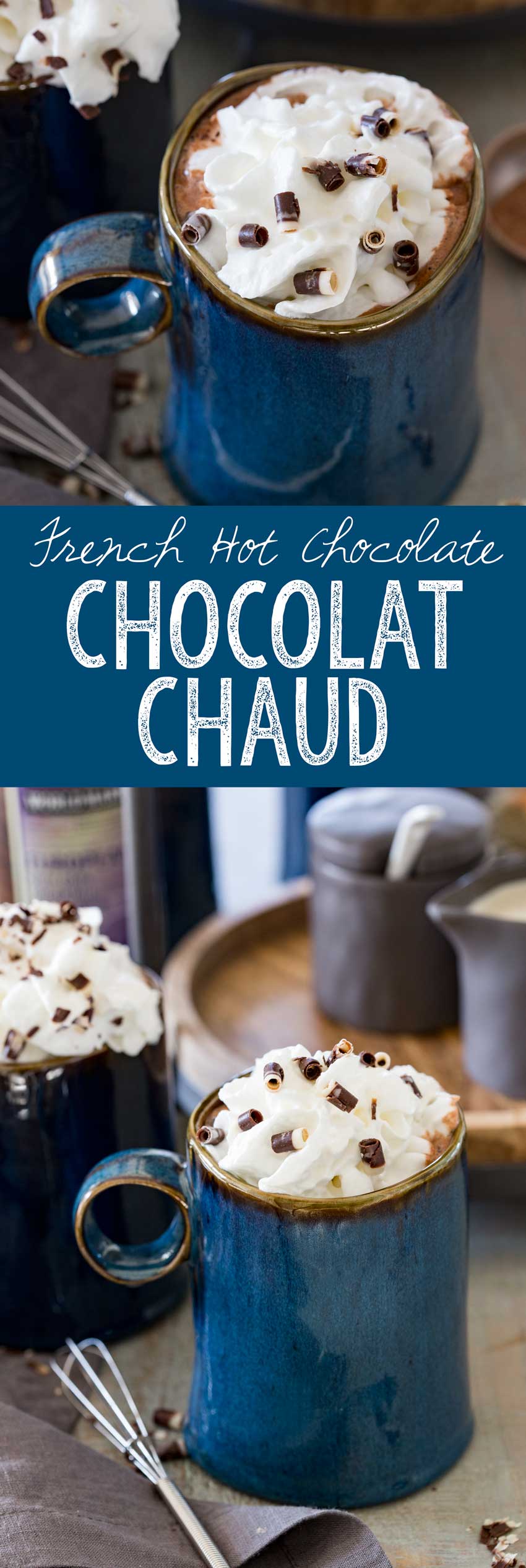 Rich and creamy, this deep dark hot chocolate is the french version of hot chocolate. 