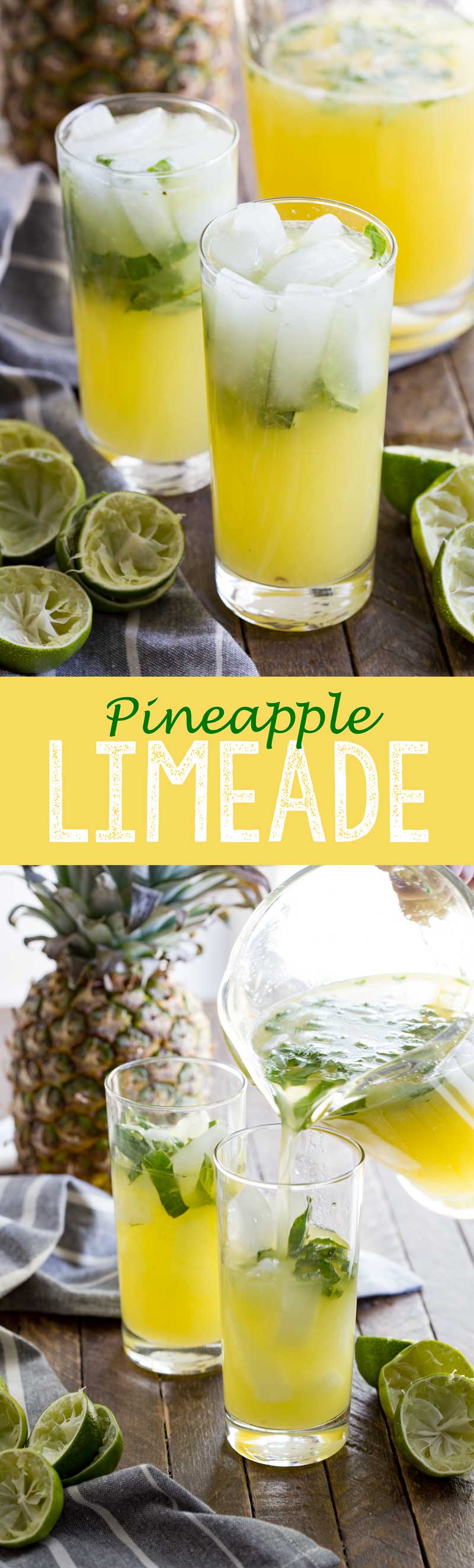 Cool refreshing pineapple limeade, the perfect combination of flavors for a summery drink