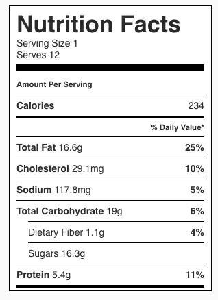 Flourless Peanut Butter Caramel Bars Nutrition Facts