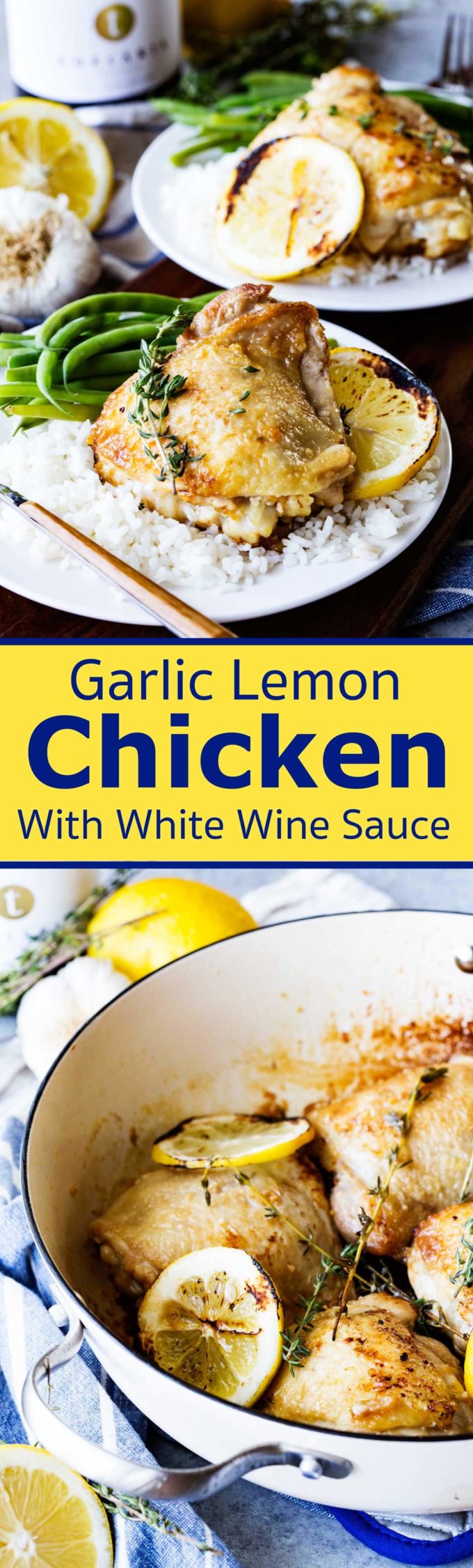 Skillet Garlic Lemon Chicken with White Wine Sauce is a restaurant quality meal. 