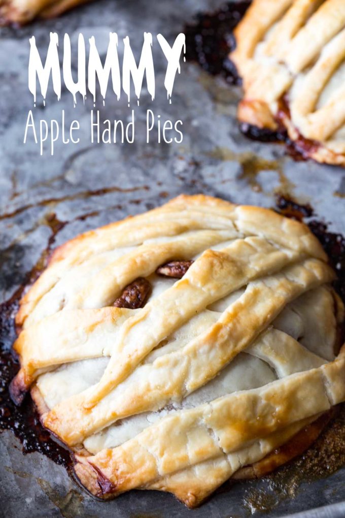 These were a huge hit at our Halloween party! These mummy apple hand pies are delicious and easy to make too. #ad