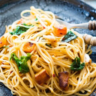 Roasted Pumpkin Spinach Linguine