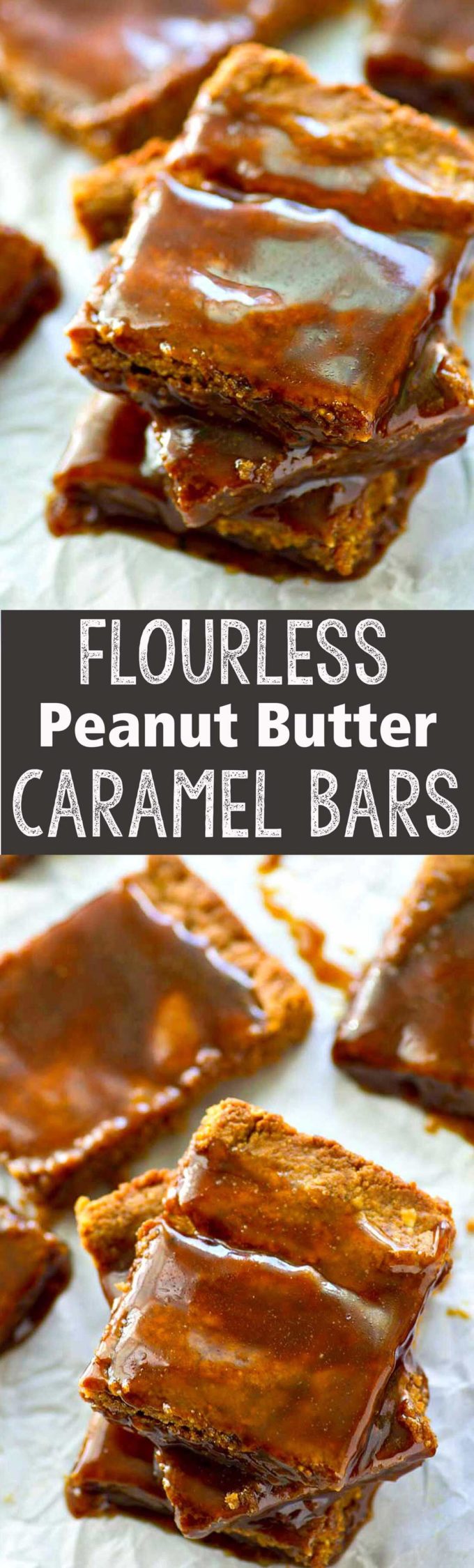 Flourless peanut butter caramel bars are the best tasting dessert ever! 