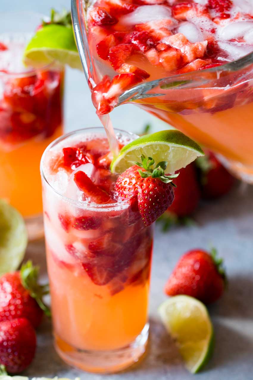 Love sparkling strawberry limeade. A fresh and refreshing drink!