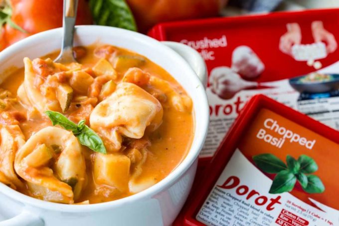 dorot herbs make tortellini soup easy