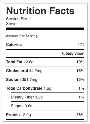 Caprese Baked Cheese Dip Nutrition Facts 