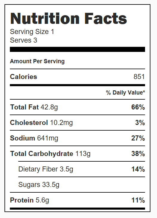 Mummy Apple Hand Pies Nutrition Facts