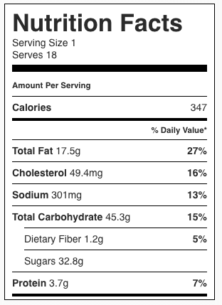 Pumpkin Spice Protein Bars Nutrition Facts