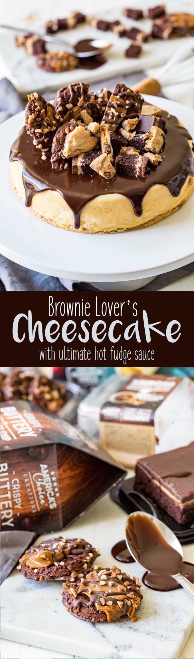 The ultimate easy DESSERT, this brownie lover's cheesecake has the best hot fudge sauce, and comes together in minutes!