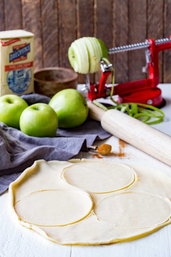 Cutting out the pie crust