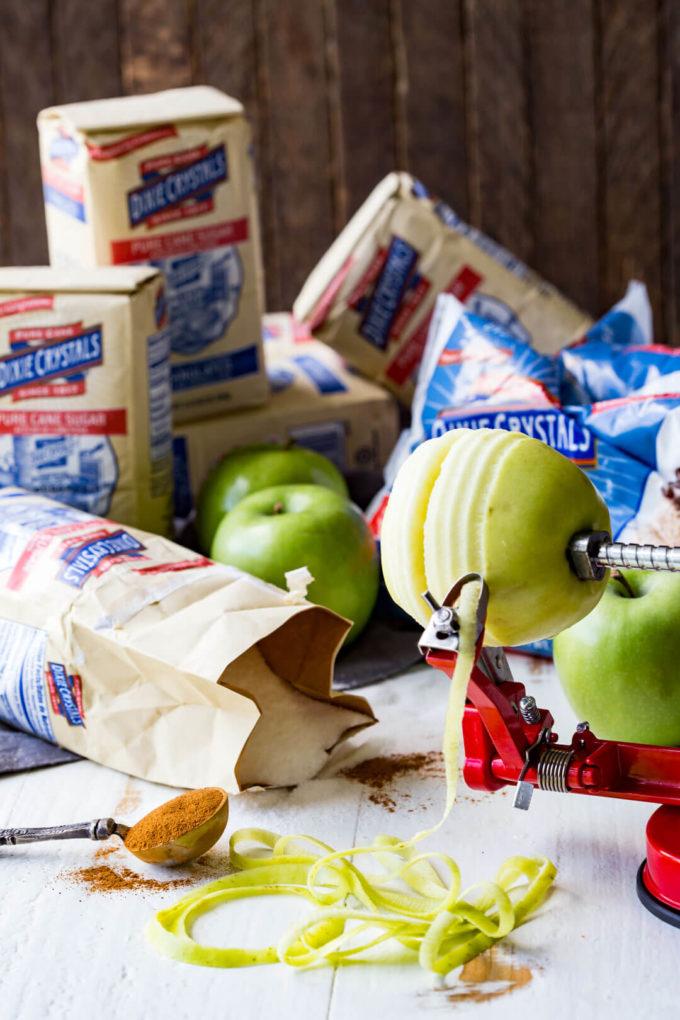 Making apple hand pies with Dixie Crystals Sugar and cinnamon