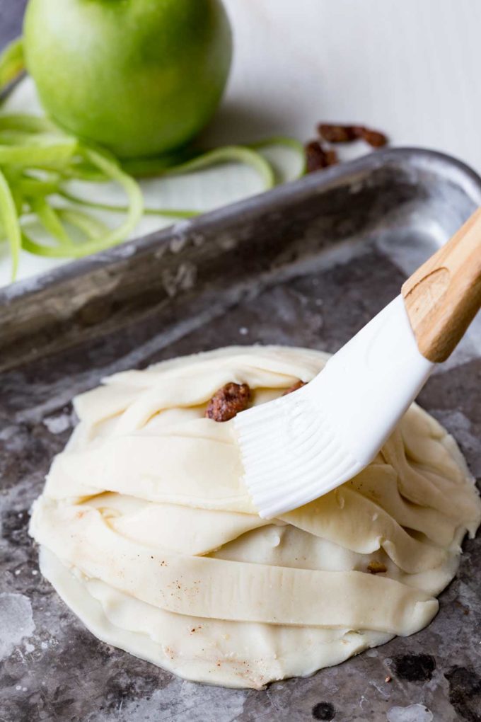 Egg wash mummy apple hand pies