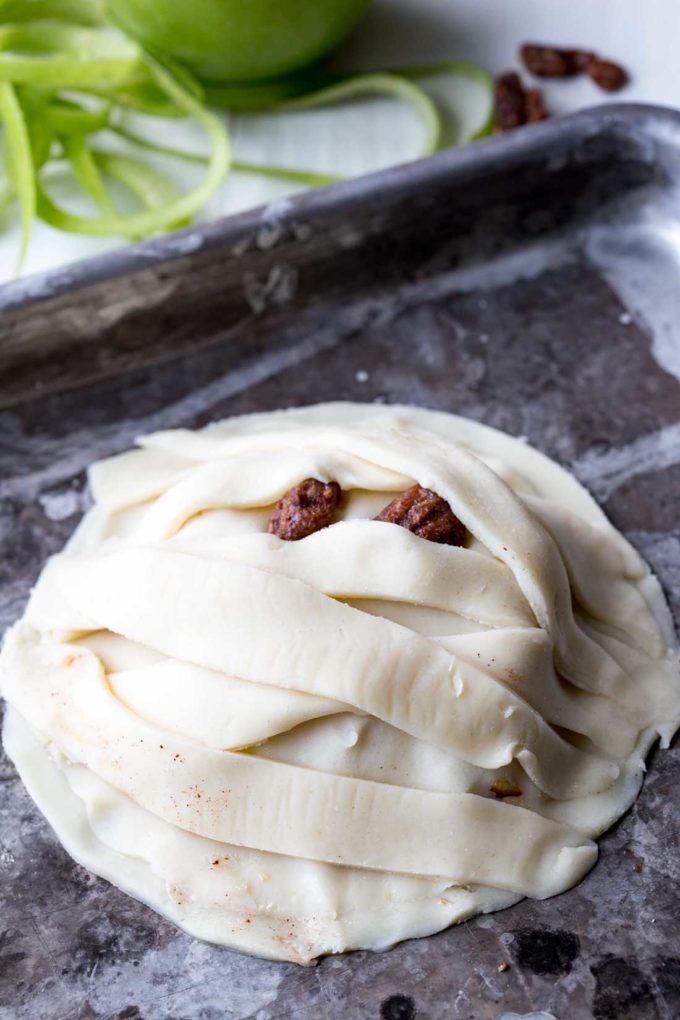 Layered to look like a mummy, this apple hand pie is awesome! 