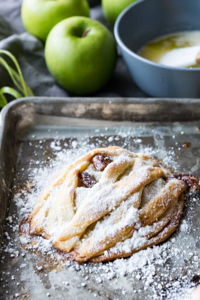 Mummy Apple Hand Pies with powdered sugar