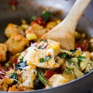 Skillet of ricotta gnocchi