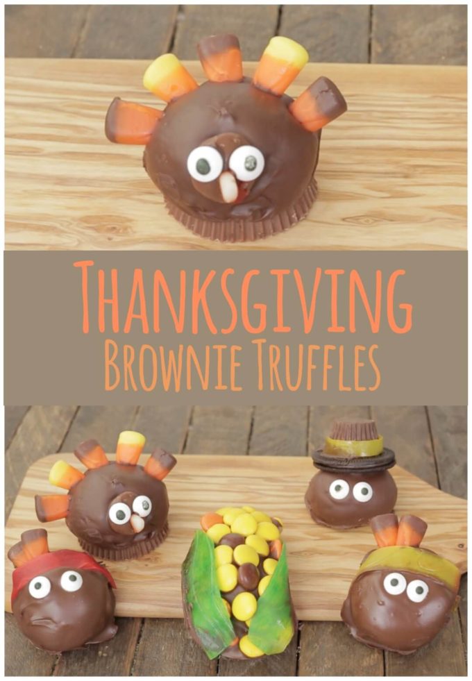 Thanksgiving Brownie Truffles are a fun and easy to make Thanksgiving treat