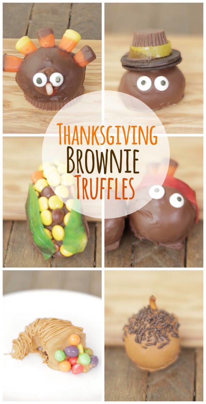 Make brownie truffles and turn them into the cutest Thanksgiving treats