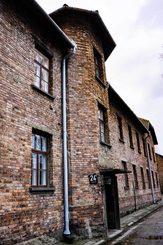 A building at Auschwitz, a scar and horrible place to visit. 