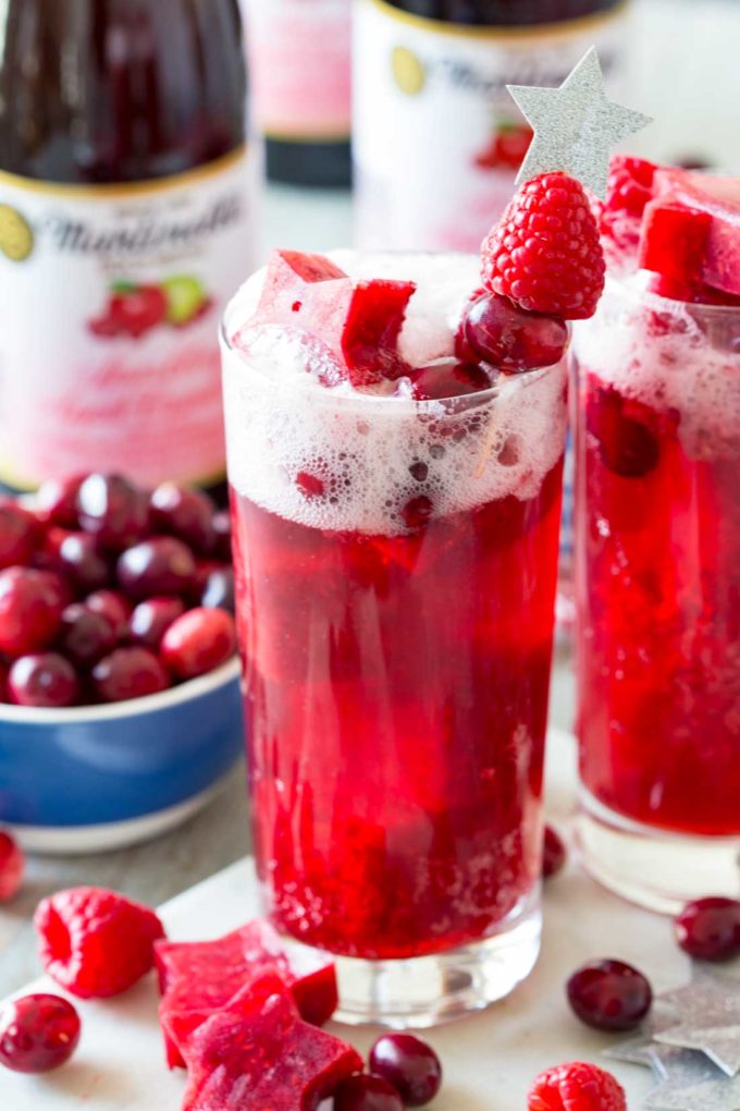 Cranberry Apple Raspberry Sparkling Brunch Punch is easy to make, impressive, and delicious