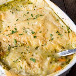Lightened Up Chicken Pot Pie gives you all the flavors you love without the butter and cream