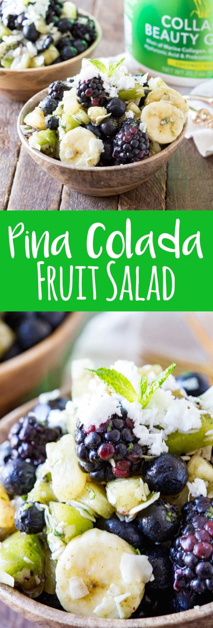 Pina Colada Fruit Salad is a refreshing, healthy twist on a classic fruit salad with a delicious beauty green dressing that offers additional health benefits. 