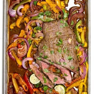 Sheet pan flank steak fajitas are packed with flavor and the perfect meal. My husband said this was his favorite thing I have ever made.