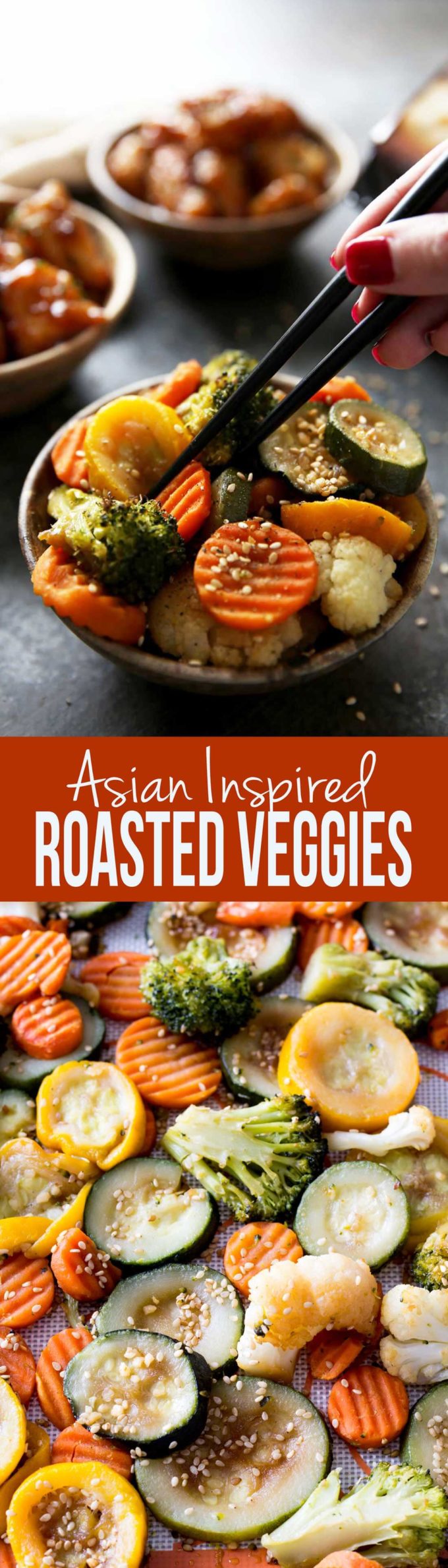 Easy asian inspired veggies roasted in the oven