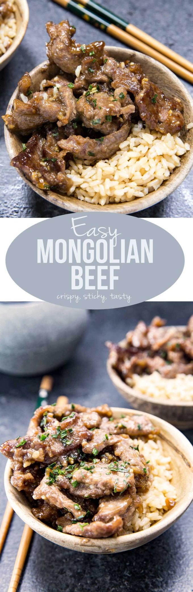 Easy Mongolian Beef is crispy, sticky, easy to make, and features an addictive sauce that is warmly perfumed with asian flavors. It can also be batch prepped ahead of time, to fit nicely into a rotation of favorite meals.