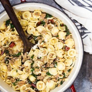 chard, pine nut and sausage pasta