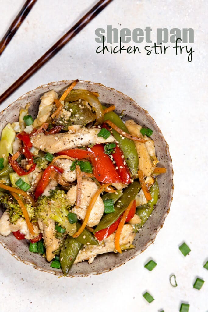 Easy sheet pan chicken stir fry is the quickest, easiest weeknight meal