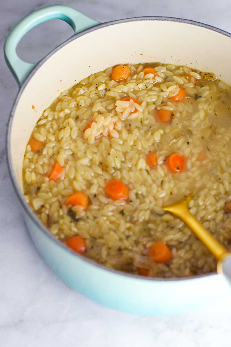 Creamy Chicken Orzo Soup Recipe: This soup is an easy and flavorful take on the classic chicken noodle soup! It's sure to be a new family favorite!