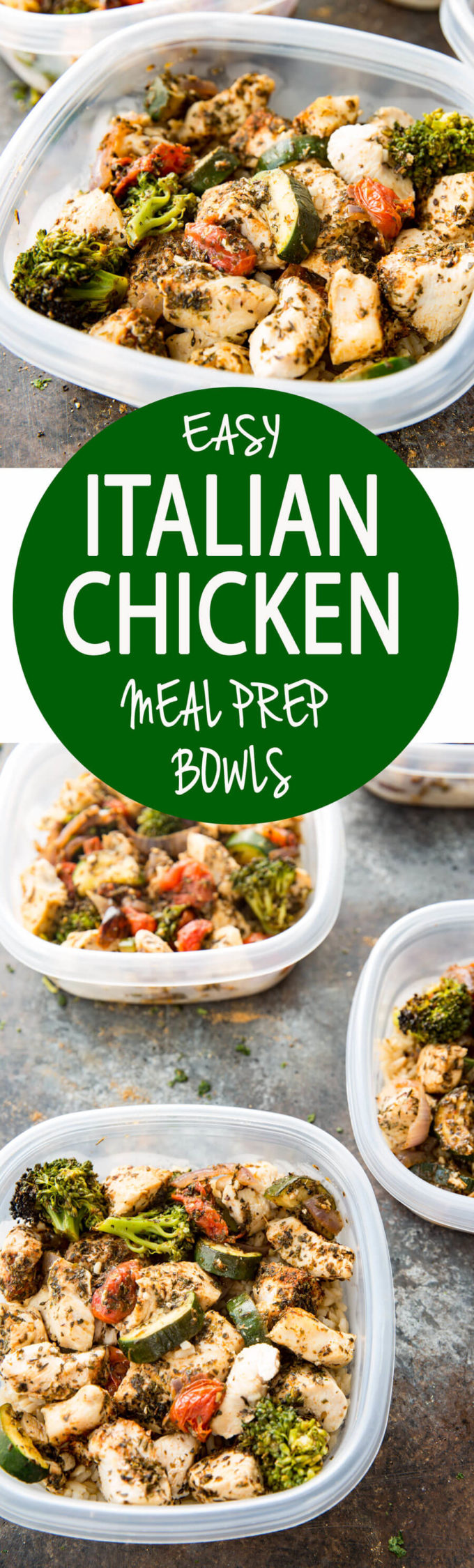 Italian Chicken Meal Prep Bowls - Easy Peasy Meals