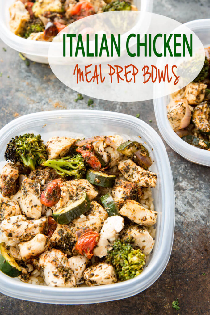 Italian Chicken Meal Prep Bowls - Easy Peasy Meals