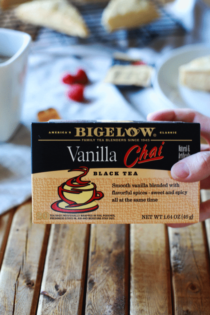 Bigelow tea vanilla chia tea and scones