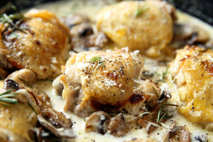 Rosemary Cream Sauce: Creamy, hearty, and delicious chicken that is a real crowd pleaser and easy to make. Every last creamy, luscious bite!