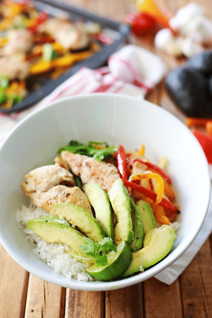 Baked Chicken and Avocado Bowls are a family favorite and come together in under 30 minutes