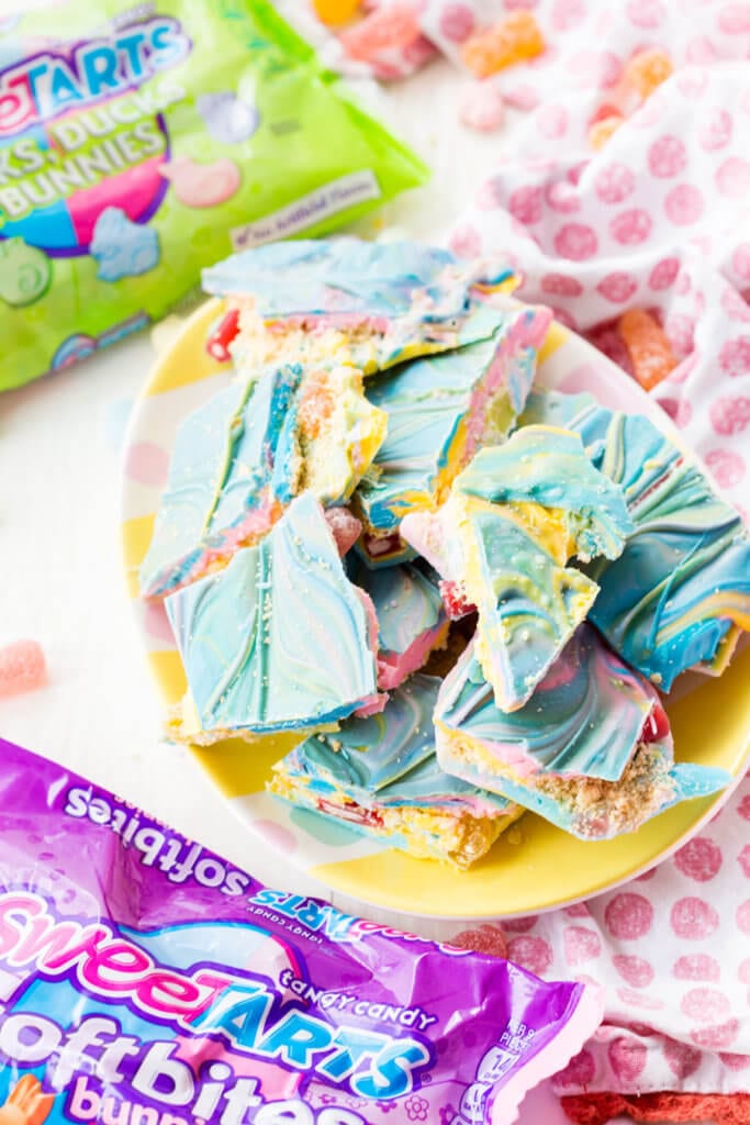 Easter Bark with a fun cookie and candy filled center